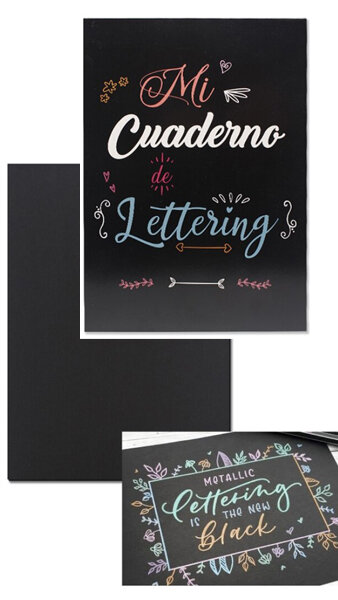 CUADERNO LETTERING A4 50H NEGRAS