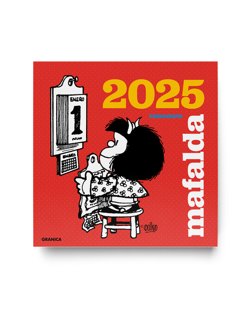 MAFALDA 2025, CALENDARIO ESCRITORIO TURQUESA