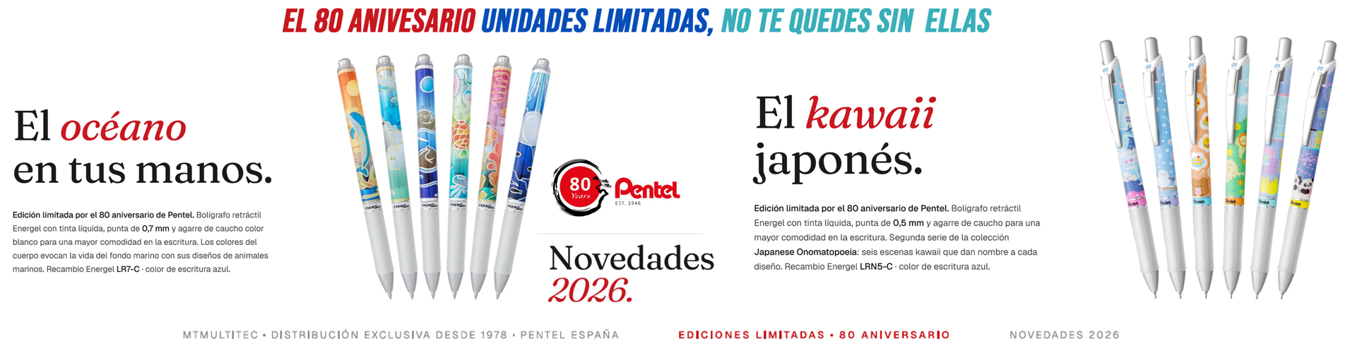 Pentel cumple 80 a�os. Descubre sus bol�grafos de edici�n especial. �Una novedad para coleccionar!