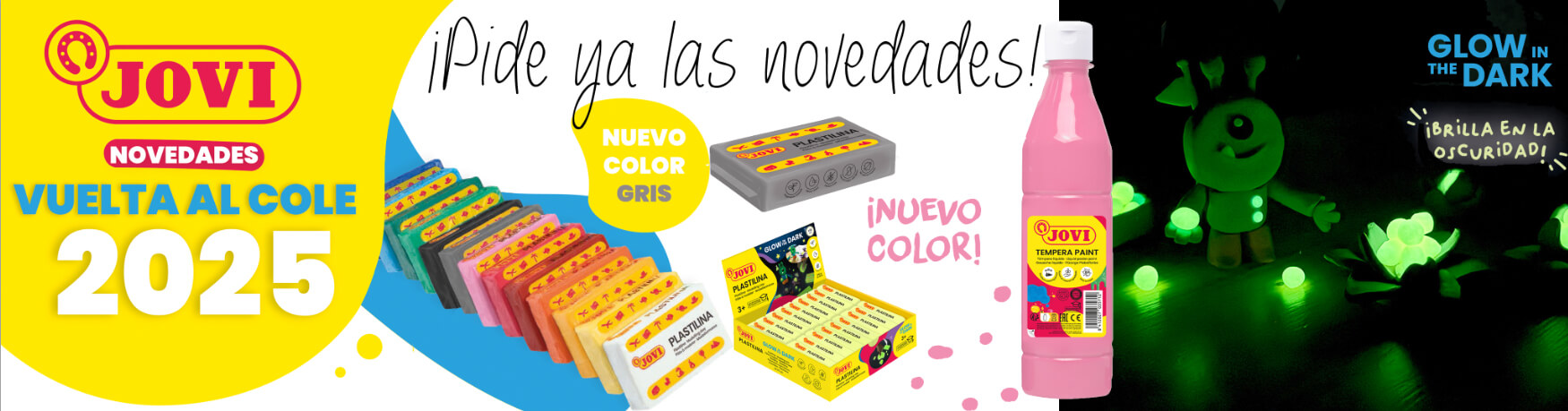 ¡Novedades Jovi! Tempera rosa, plastilina gris y fluorescente… ¡dale color a tus ideas!
